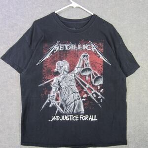 Metallica Shirt Mens XL Black And Justice For All Band Tee Rock Metal Concert